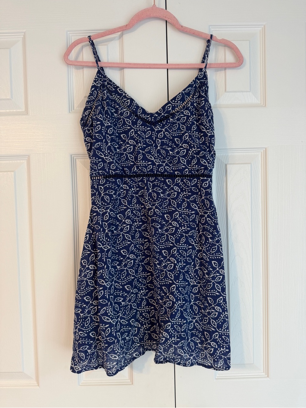miami Navy Blue Paisley Print Mini Dress